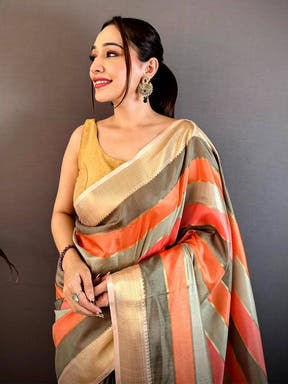 Elegant Tussar Rainbow Digital Print Saree