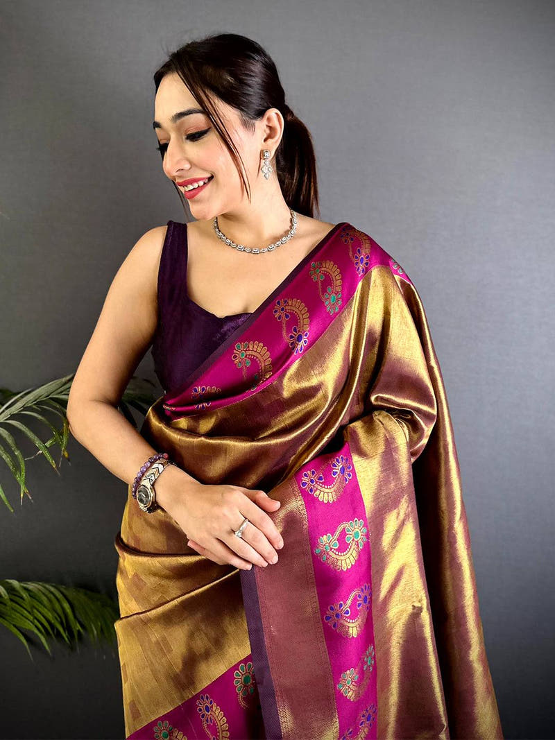 Golden Grace Tissue Kanjivaram Saree


