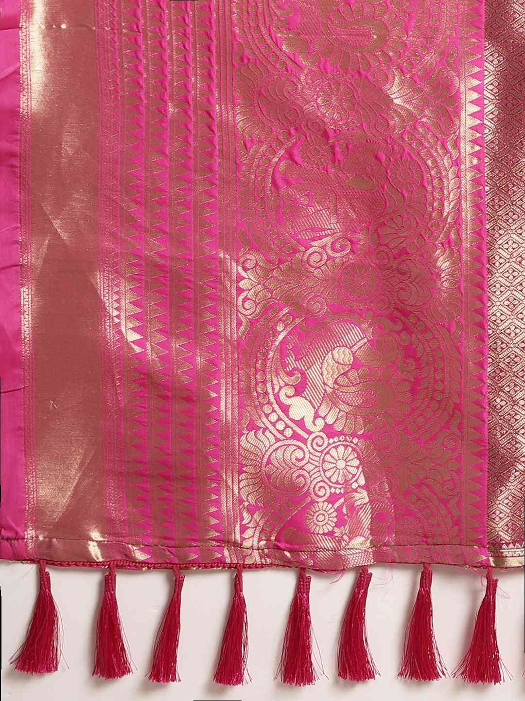 Latest Banarasi Black Colour Silk Blend Woven Design Saree