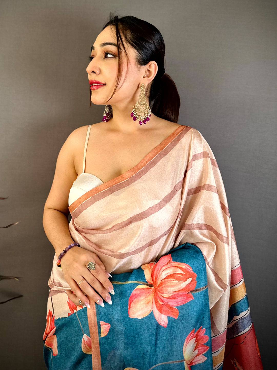 Vibrant Kalamkari Art Tussar Saree