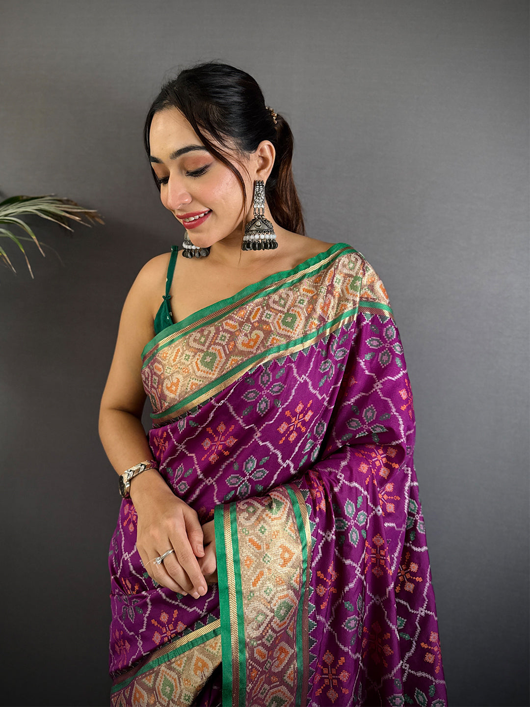 Stylish Pochampally Patola Silk Saree