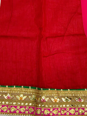 Golden Bandhej Chinnon Chiffon Saree