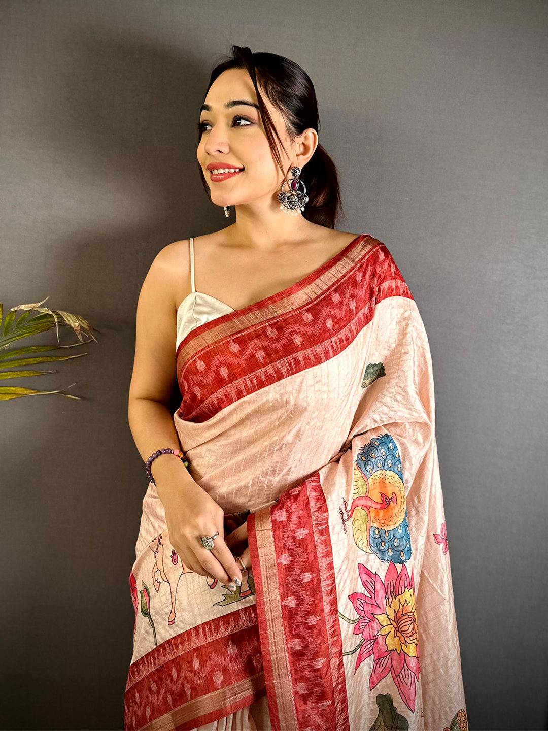 Royal Slub Ghicha Tussar Saree