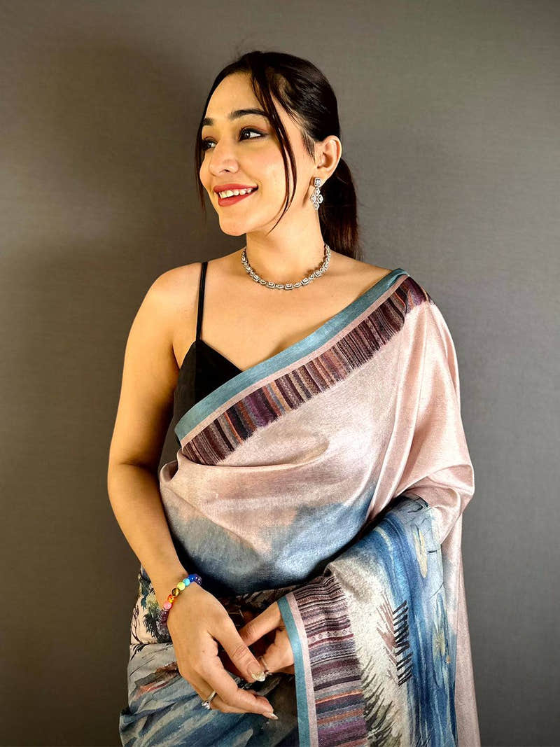 Classic Japanese Poster Tussar Saree