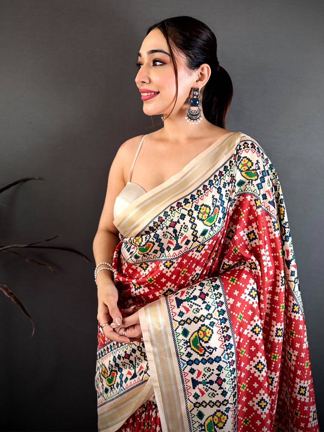 Stylish Soft Kanchi Silk Digital Patola Saree