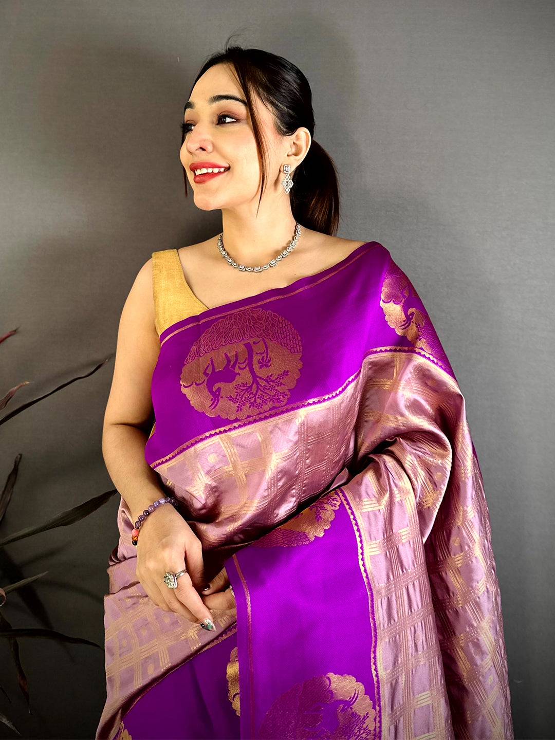 Poster Zari Banarasi Katan Silk Saree