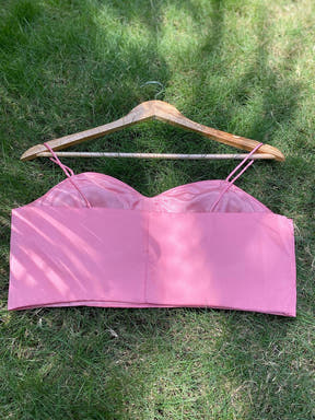 Back view of pink blouse for floral saree