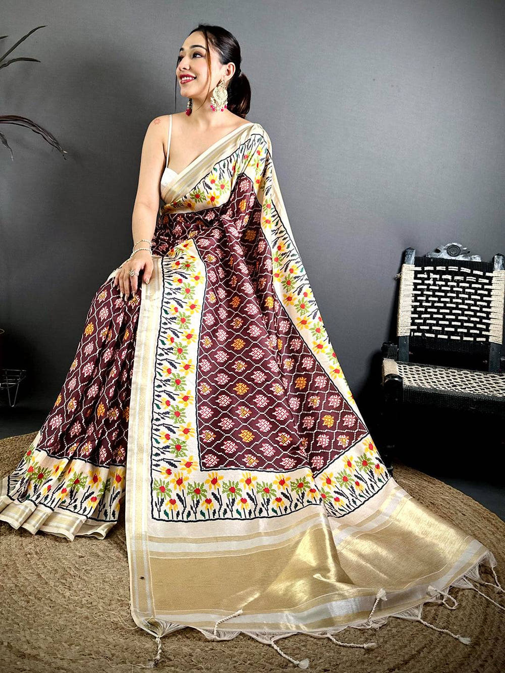 Celebrity Digital Ikkat Kanchi Silk Saree