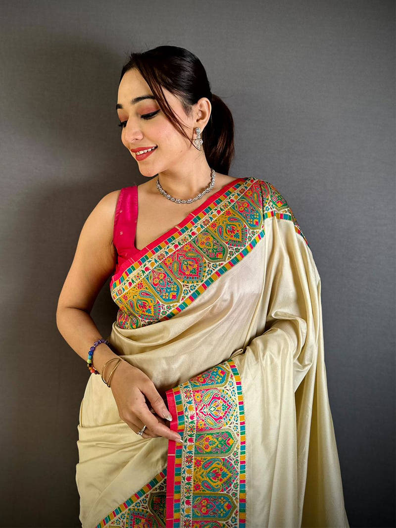 Regal Minakari Pashmina Soft Silk Saree