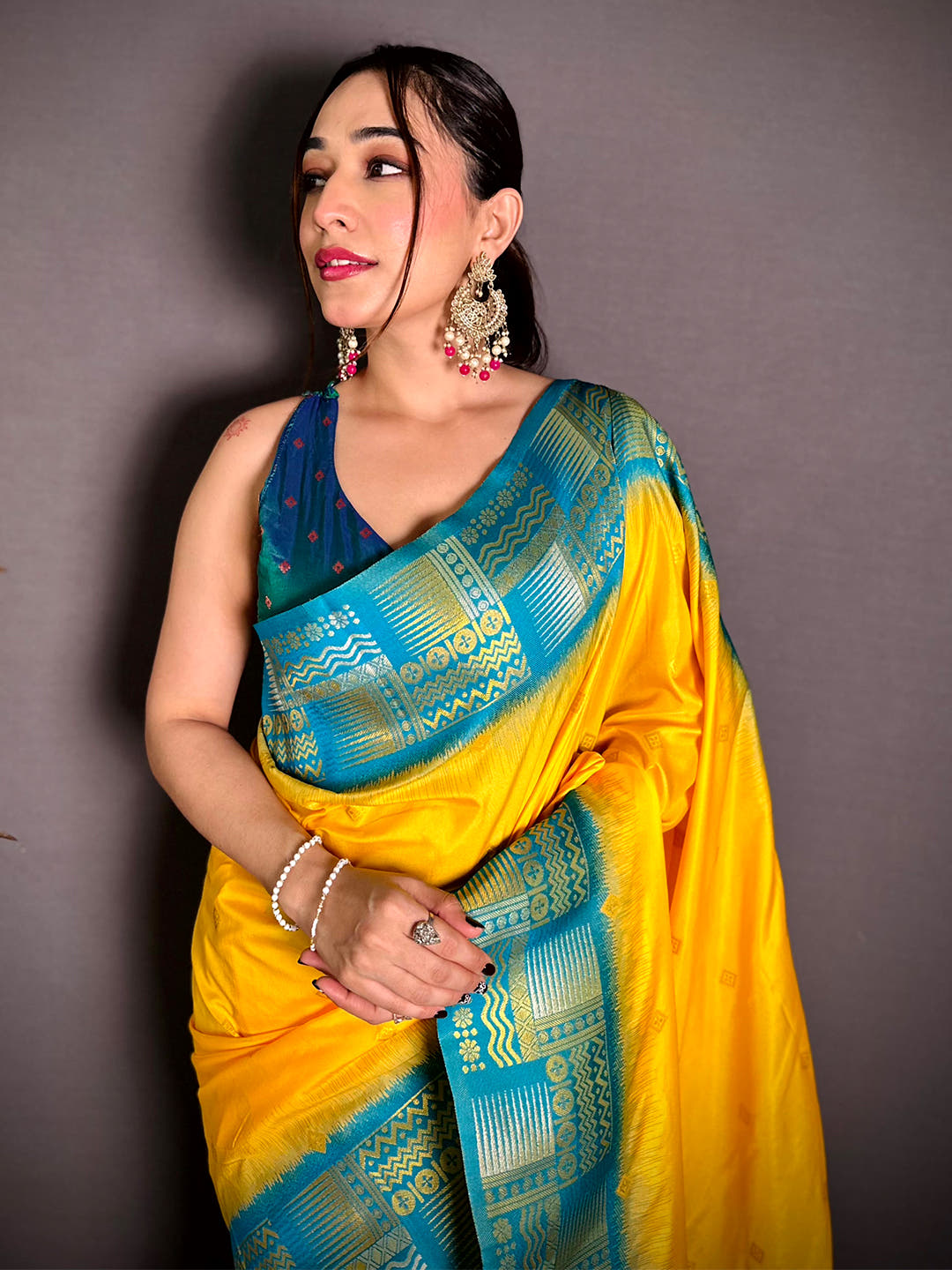 Yellow Soft Silk Kanjivaram Saree
