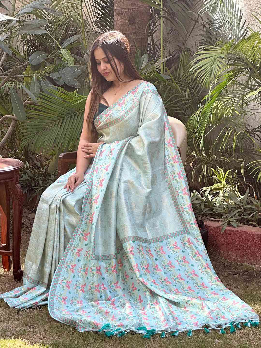 Beautiful Kanjivaram Saree with Butterfly Pattern