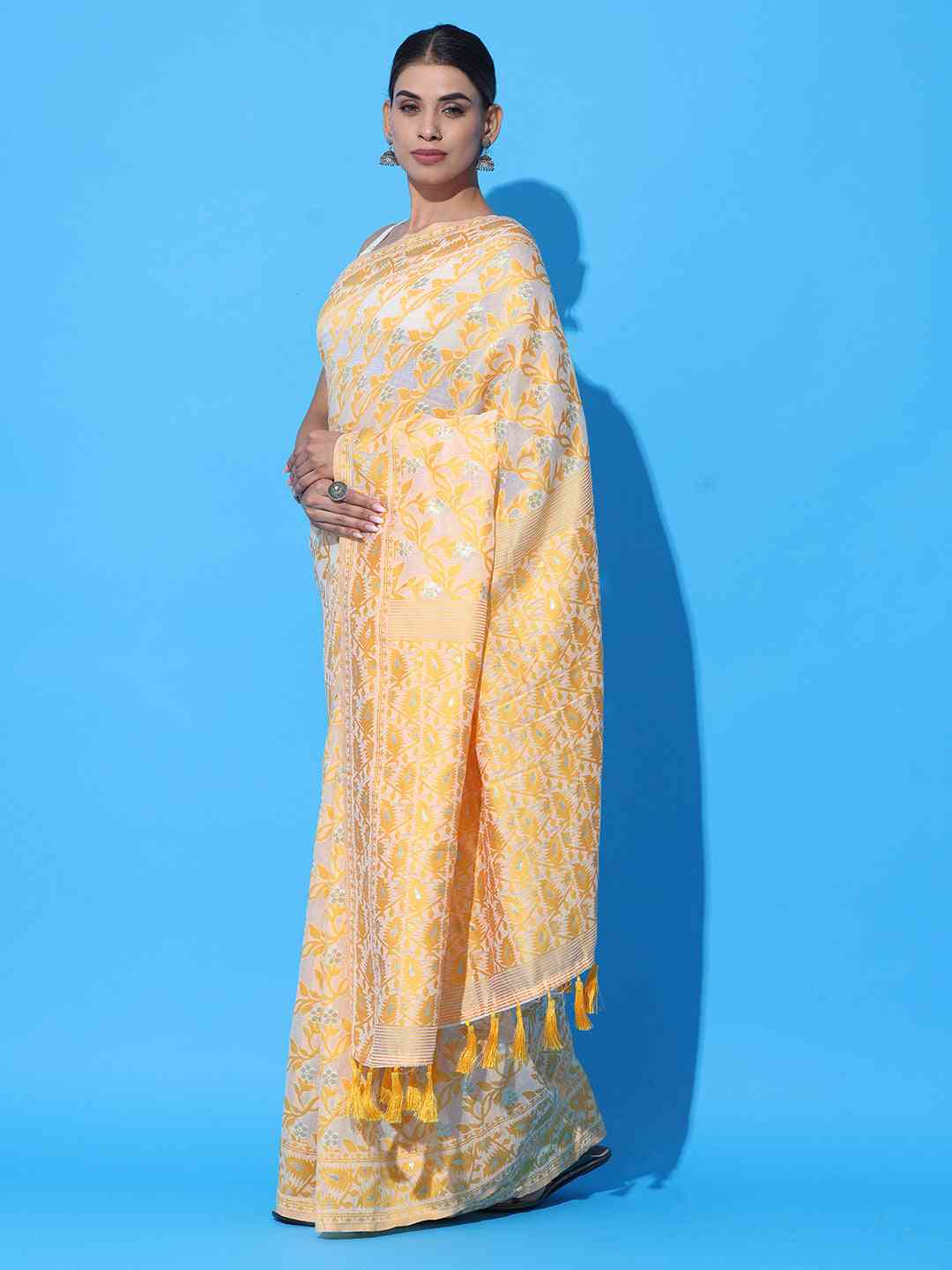  Dhakai Jamdani Cotton Silk Saree