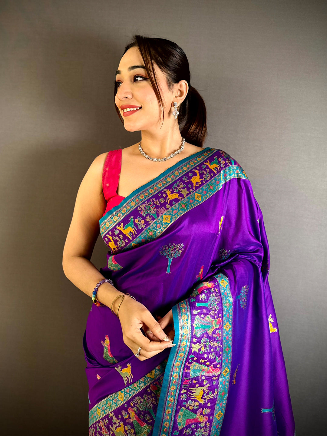 Radiance Kashmiri Pashmina Minakari Saree
