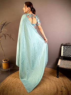 Air Silk Butti Resham Embroidery Border Saree