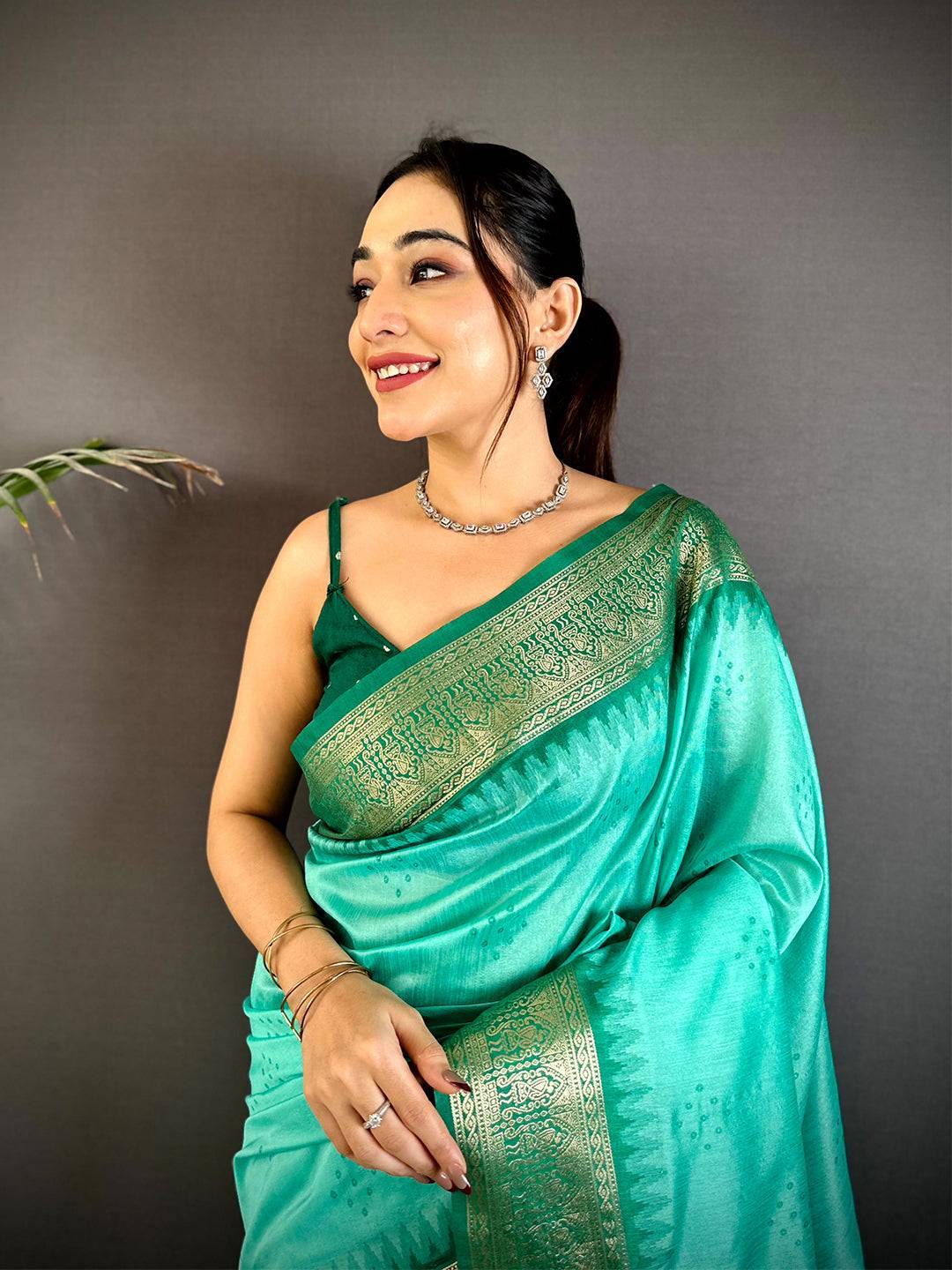 Rama Bandhej Weave Kanchi Pattu Saree

