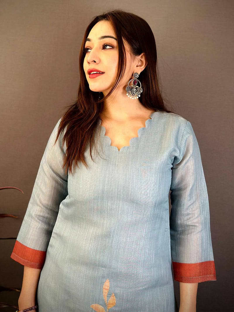 Classic Cotton Zari Ari Work Kurti