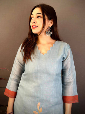 Classic Cotton Zari Ari Work Kurti