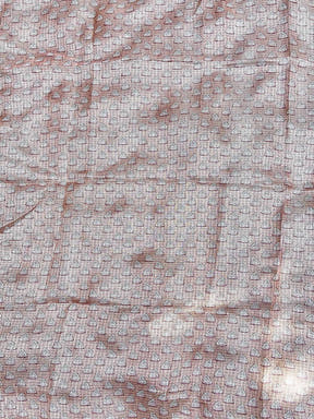 Peach Kota Doriya Silk Saree With Flower Kalamkari Print