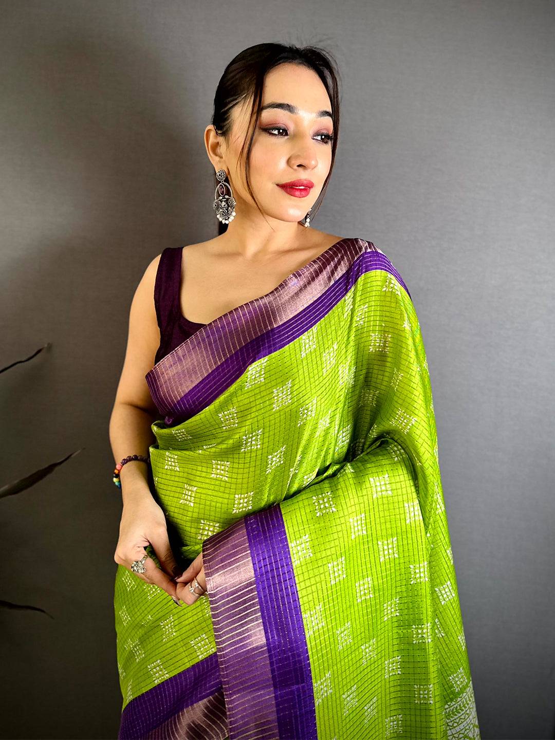 Stylish Tussar Black Zari Weave Saree