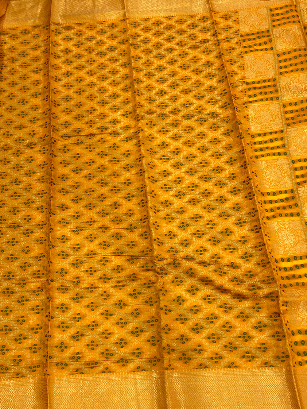 Yellow Banarasi Square Patola Saree