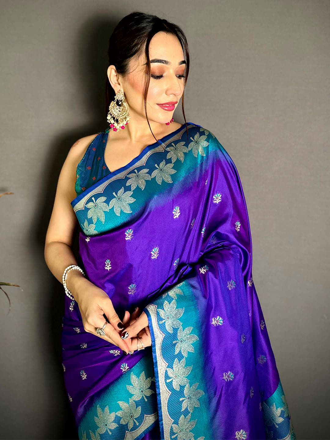 Purple Soft Silk Kanjivaram Saree