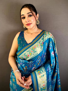 Classic Double Ikkat Patola Silk Saree