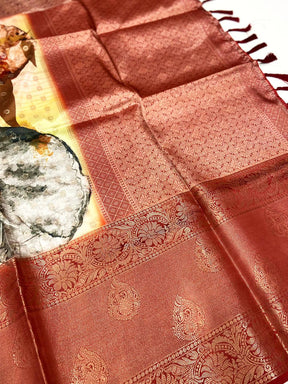 Opulent Floral Fantasy Banarasi Silk Saree