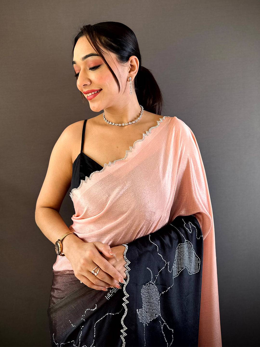 Radiant Cutwork Chinnon Saree