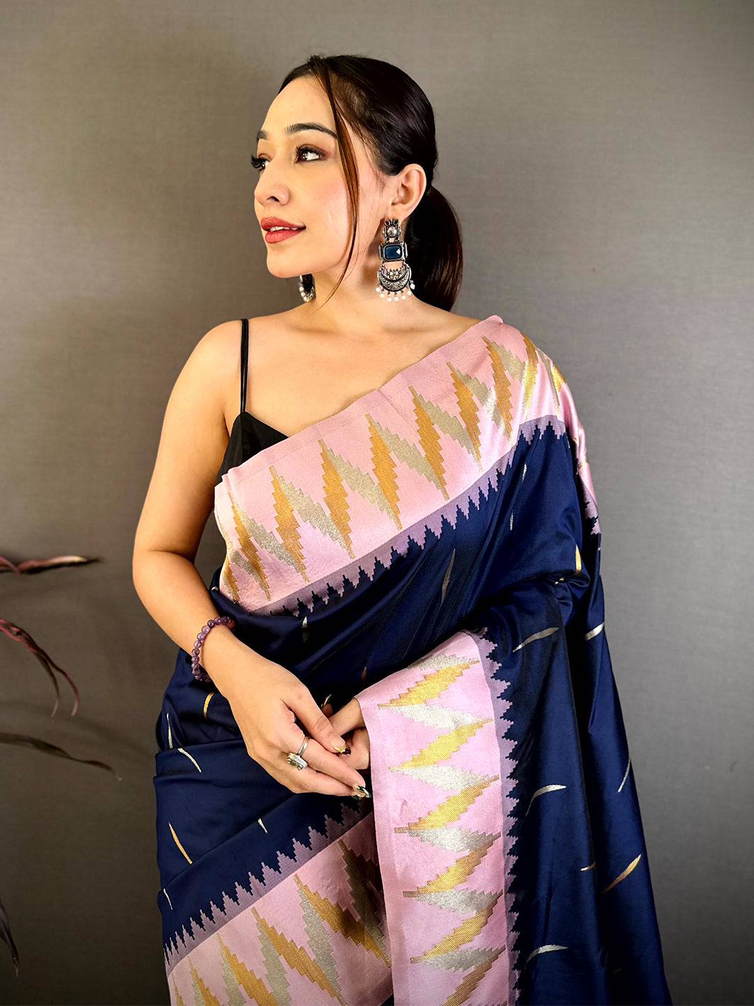 Regal Soft Silk Temple Border Saree