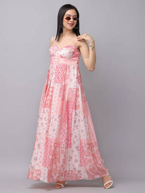Blush Meadow Corset Dress with sunglasses