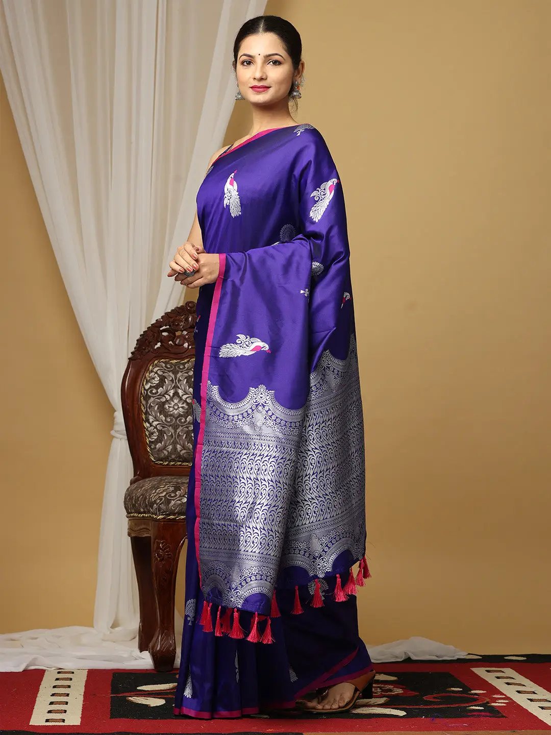  Pure Banarasi Katan Silk Kanchi Zari Weaving Saree