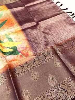 Majestic Floral Fantasy Banarasi Silk Saree