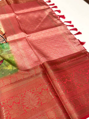 Graceful Banarasi Floral Print Saree