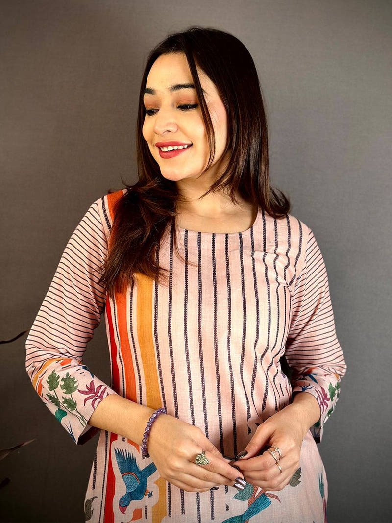 Heritage Katha Work Straight Kurti