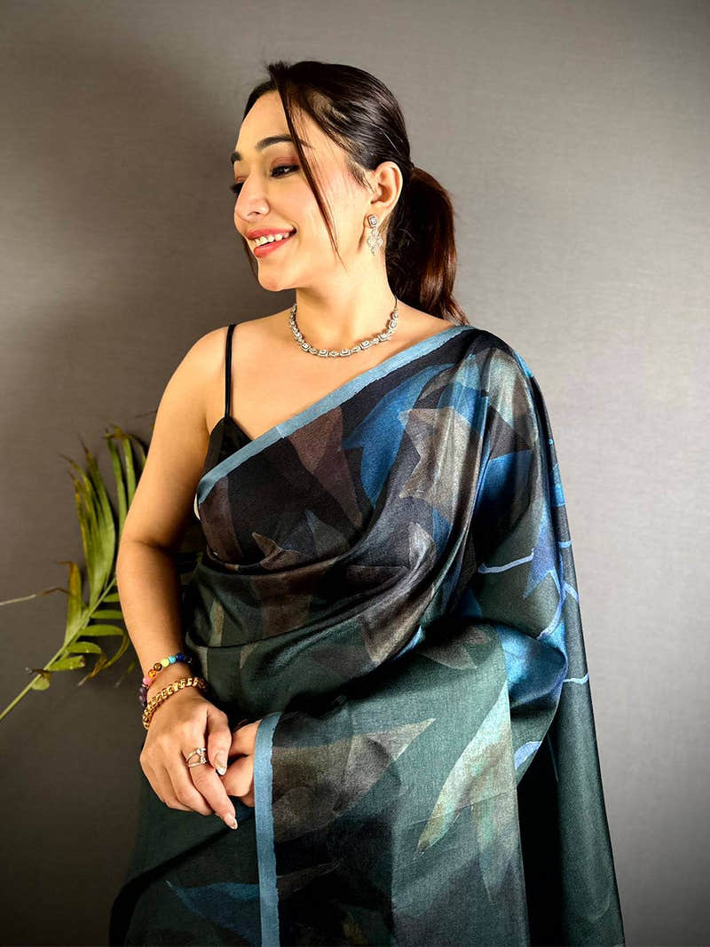 Radiant Poster Art Abstract Tussar Saree