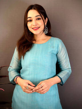 Radiant Cotton Zari Ari Work Kurti