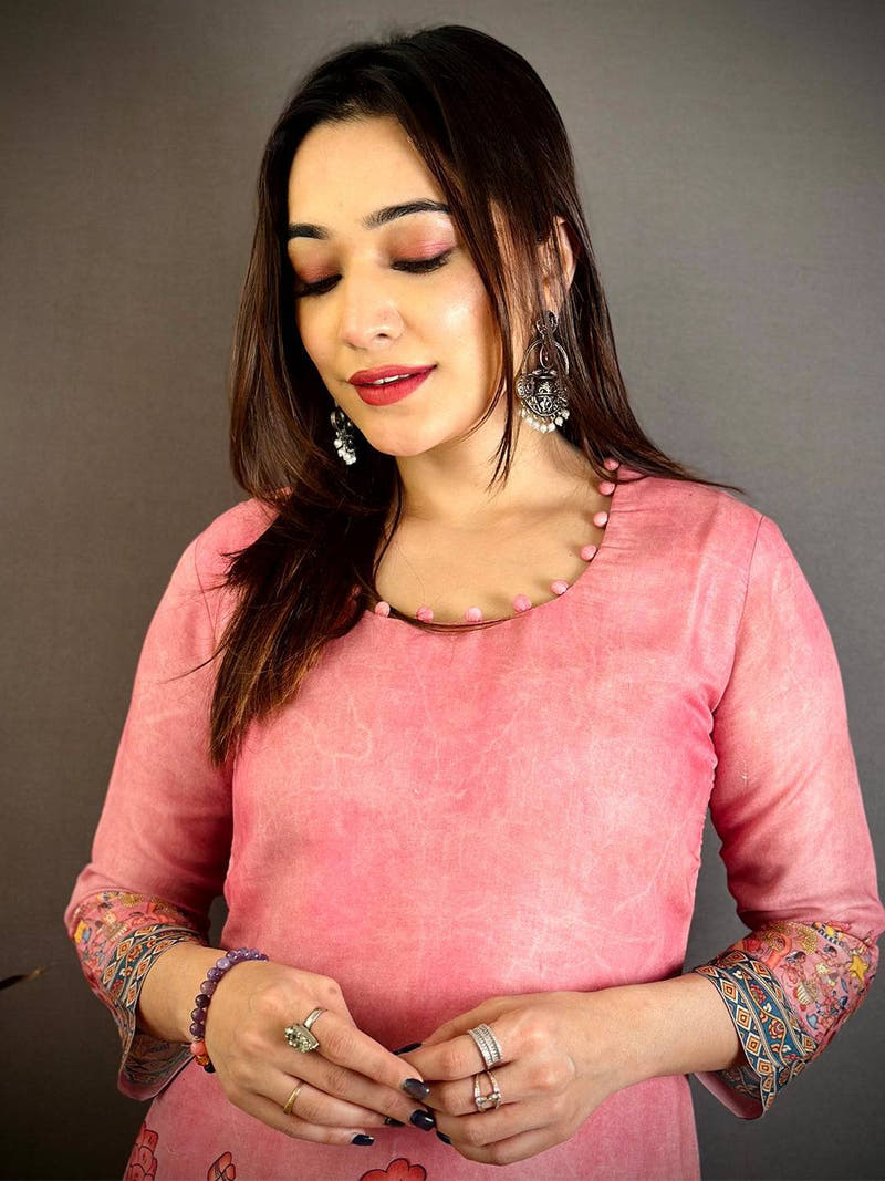 Artistic Kalamkari Print Cotton Kurti