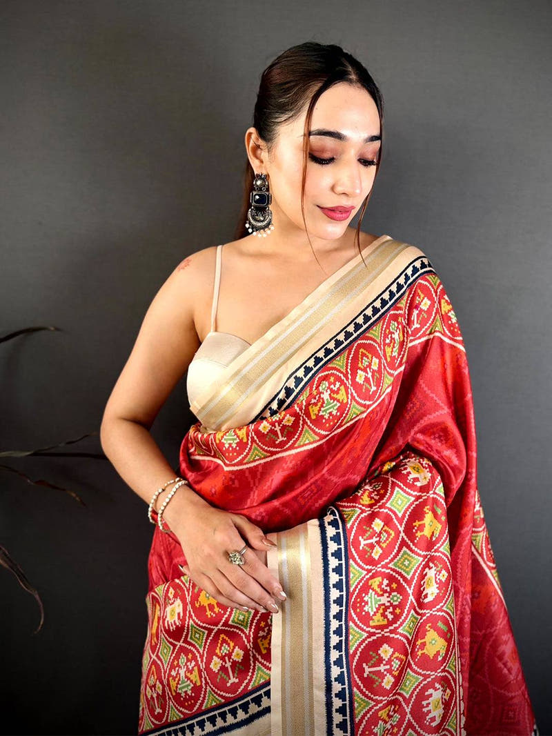 Heritage Red Soft Kanchi Silk Saree