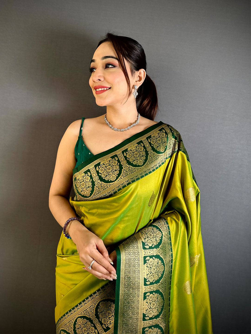 Graceful Soft Silk Swan Motif Saree