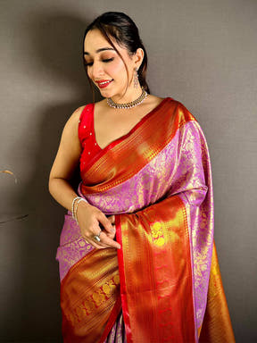 Celebrity Dharmavaram Zari Woven Pattu Saree