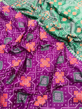 Wine Soft Silk Saree With Patola Weaving