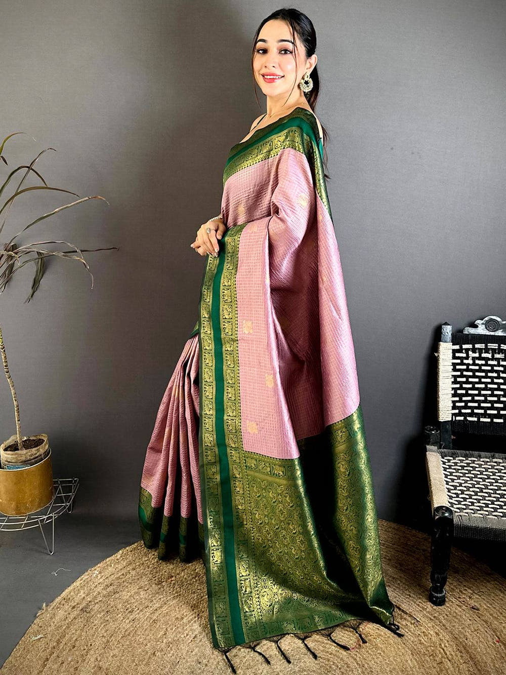 Radiant Banarasi Katan Silk Gold Zari Saree