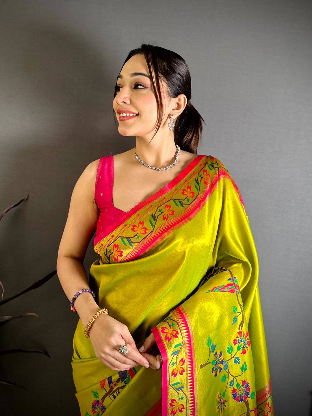 Opulent Minakari Paithani Tissue Saree


