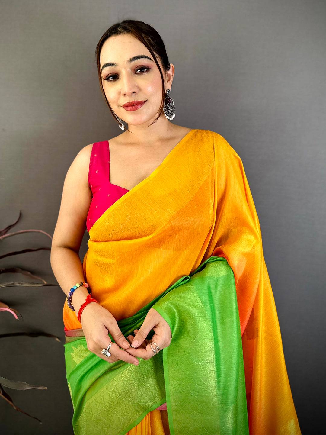 Royal Slub 4D Print Pallu Saree