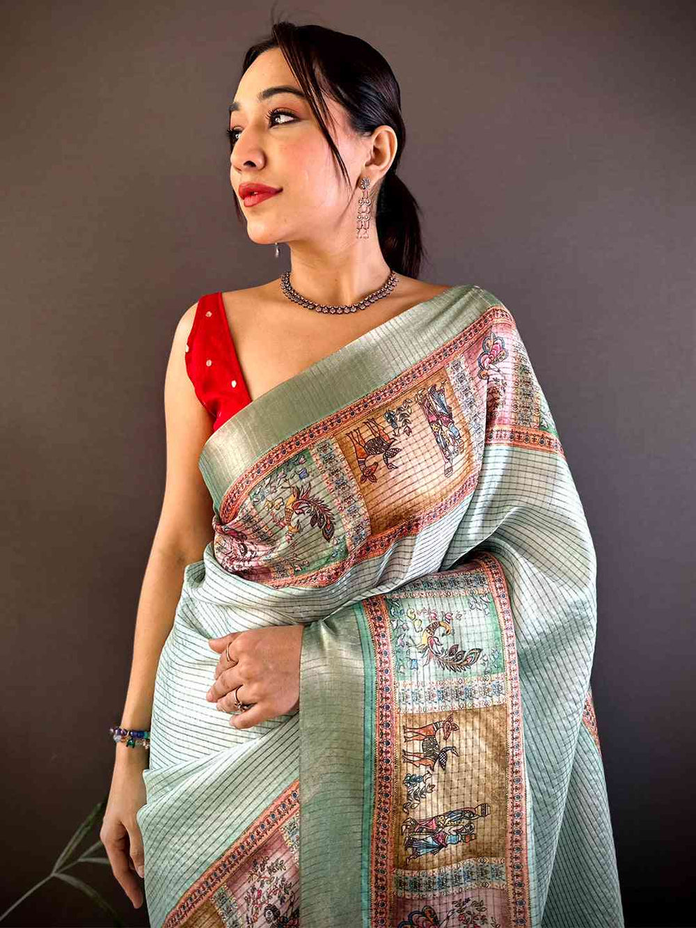 Radiant Sky Blue Soft Silk Digital Print Saree