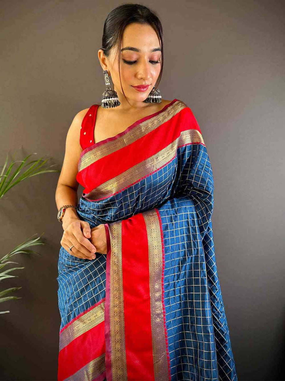 Royal Blue Silk Woven Kanchi Banarasi Saree
