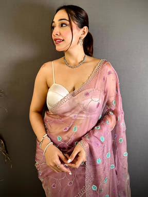 Elegant Zarkond Work Zari Tissue Saree