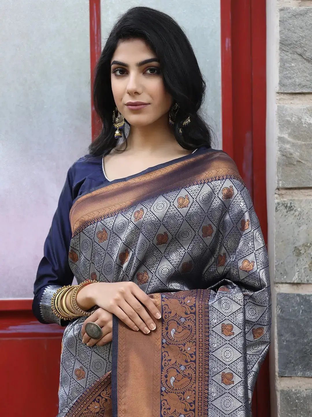 Beautiful Kanjivaram Silk Saree with Exquisite Zari Work