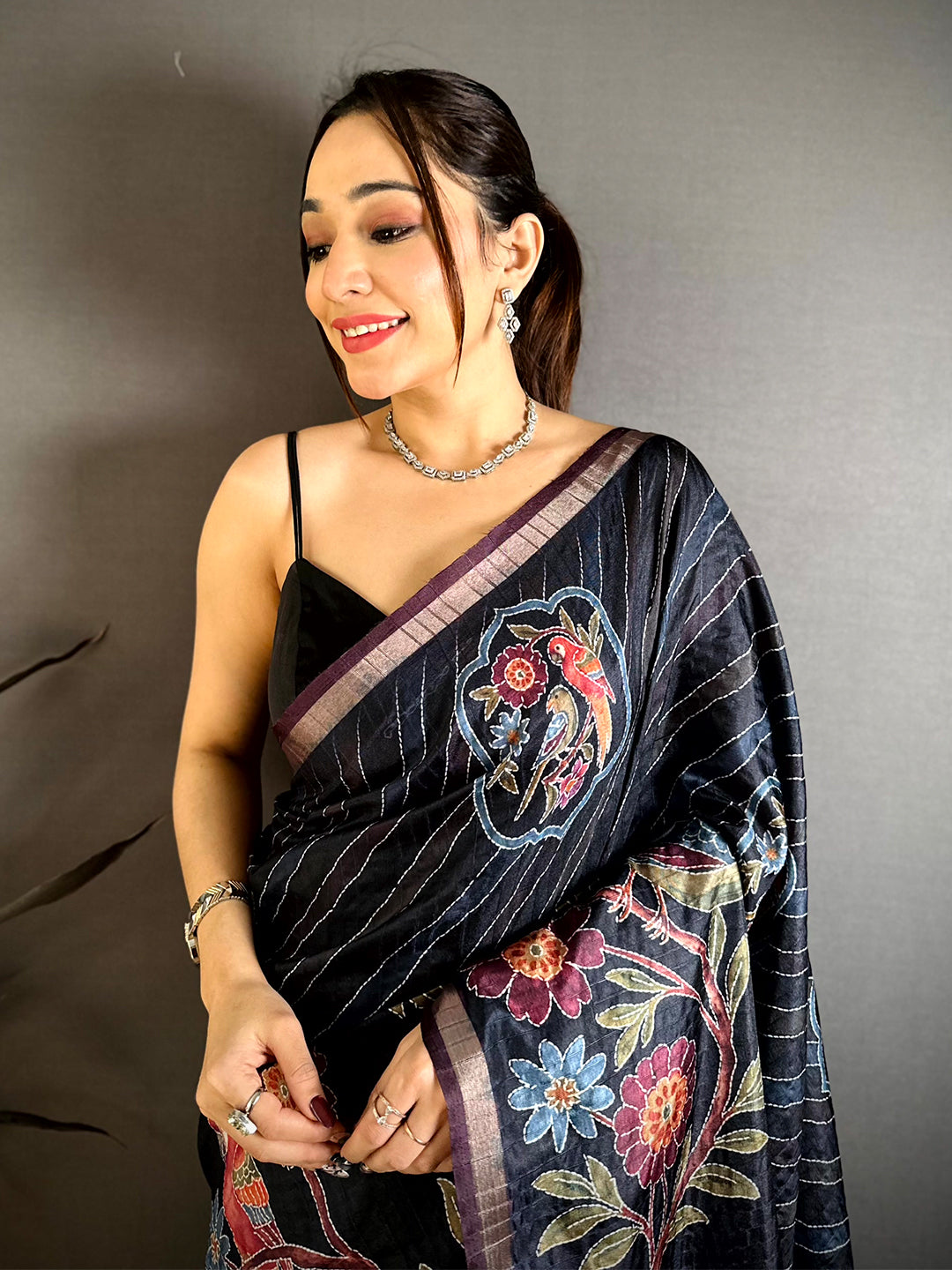 Radiance Tussar Digital Katha Saree