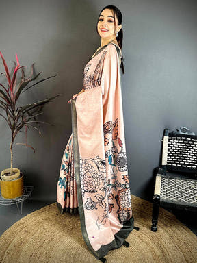 Botanical Grace Tussar Ghicha Saree